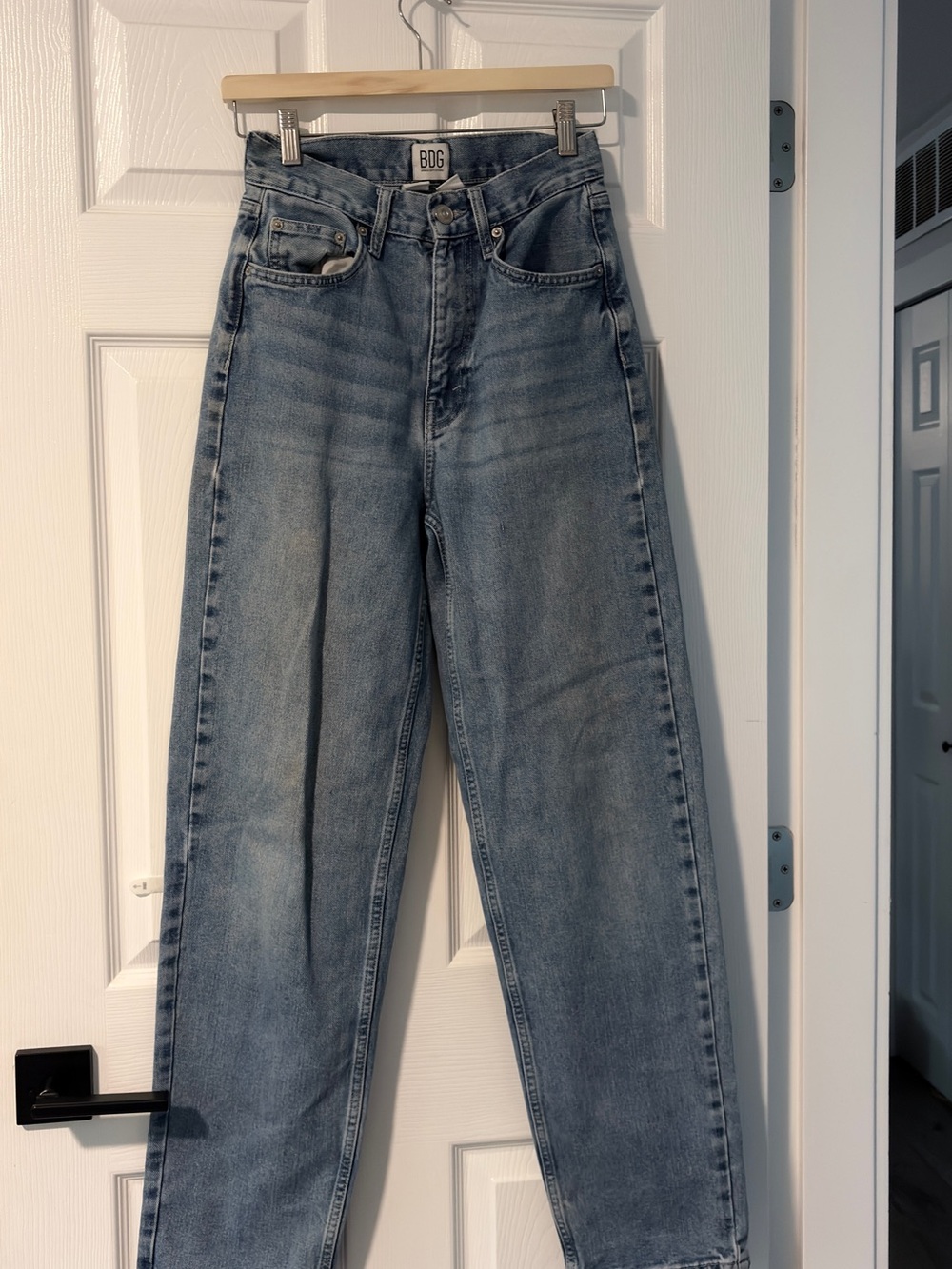 BDG High-Rise Baggy Straight Leg Jeans — Light Blue Wash